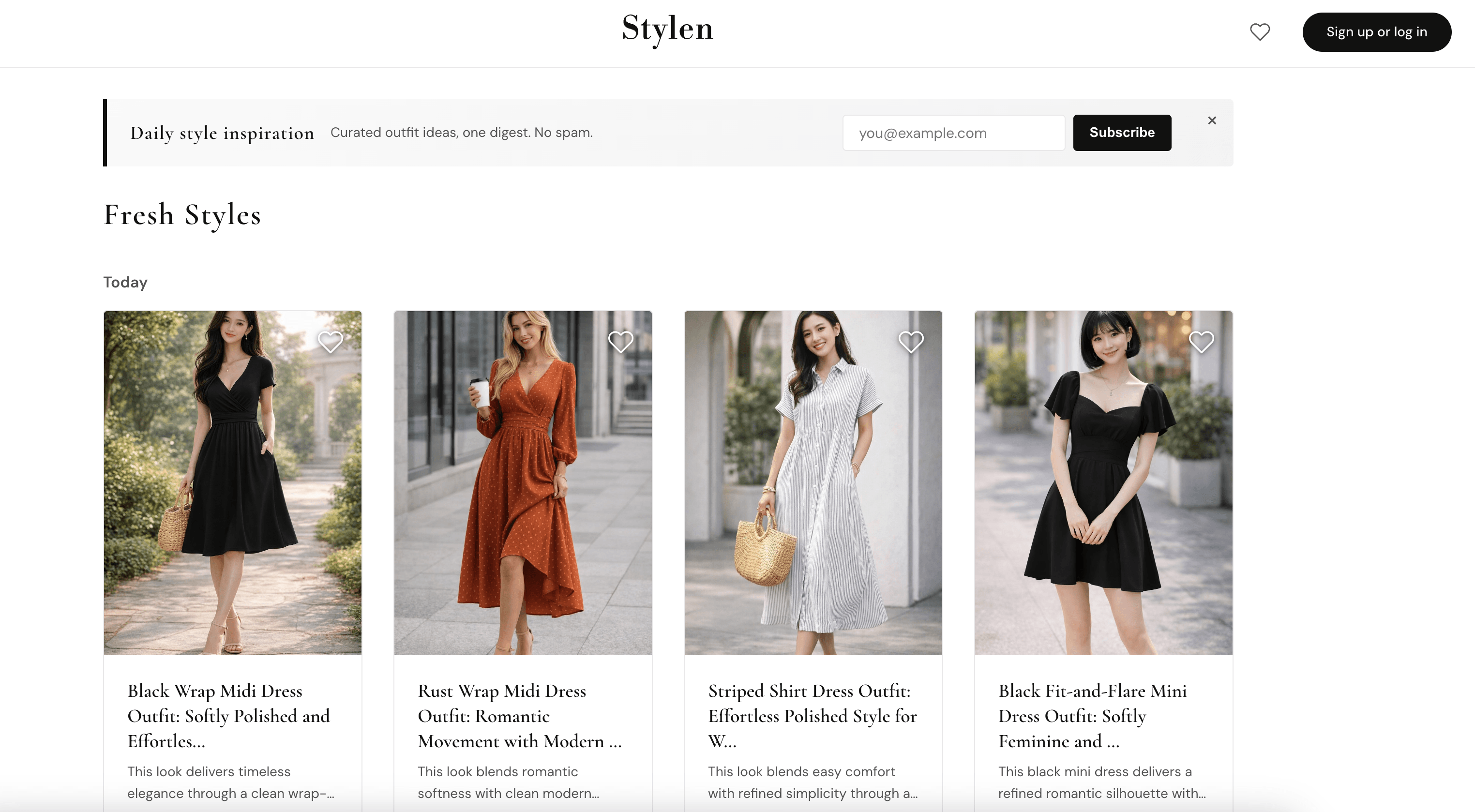 Stylen AI fashion platform showcasing outfit ideas and style inspiration